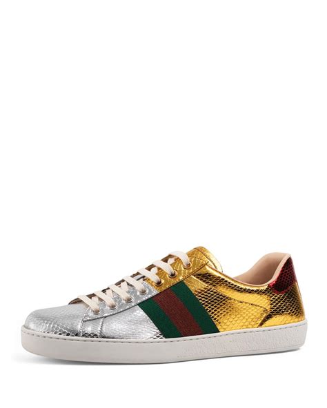 are gucci sneakers unisex|Gucci ace metallic snakeskin sneakers.